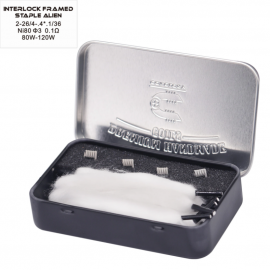 COILOLOGY handgemachte Sandvik Coil - Interlock Framed Staple Alien, Ni80 0.1ohm