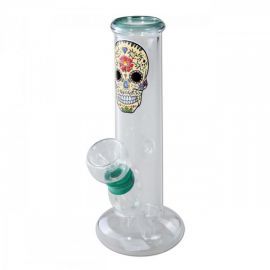 Mini Glasbbong Skull grün, 14.2cm